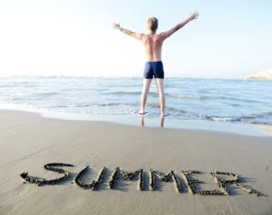 Summer writing on sand